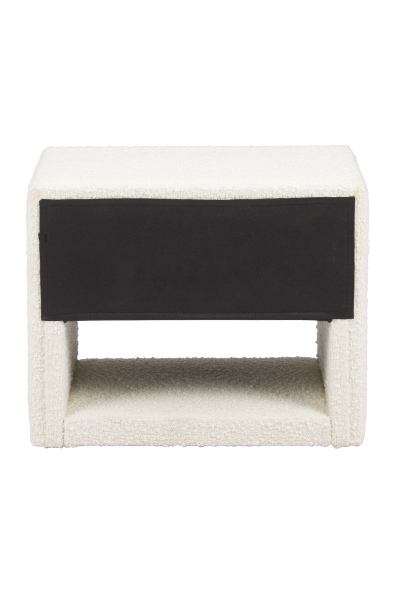White Fabric 1-Drawer Nightstand | OROA Modern Barris | Oroatrade.com