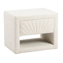 White Fabric 1-Drawer Nightstand | OROA Modern Barris | Oroatrade.com