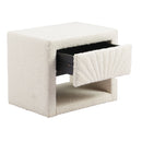 White Fabric 1-Drawer Nightstand | OROA Modern Barris | Oroatrade.com