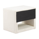 White Fabric 1-Drawer Nightstand | OROA Modern Barris | Oroatrade.com