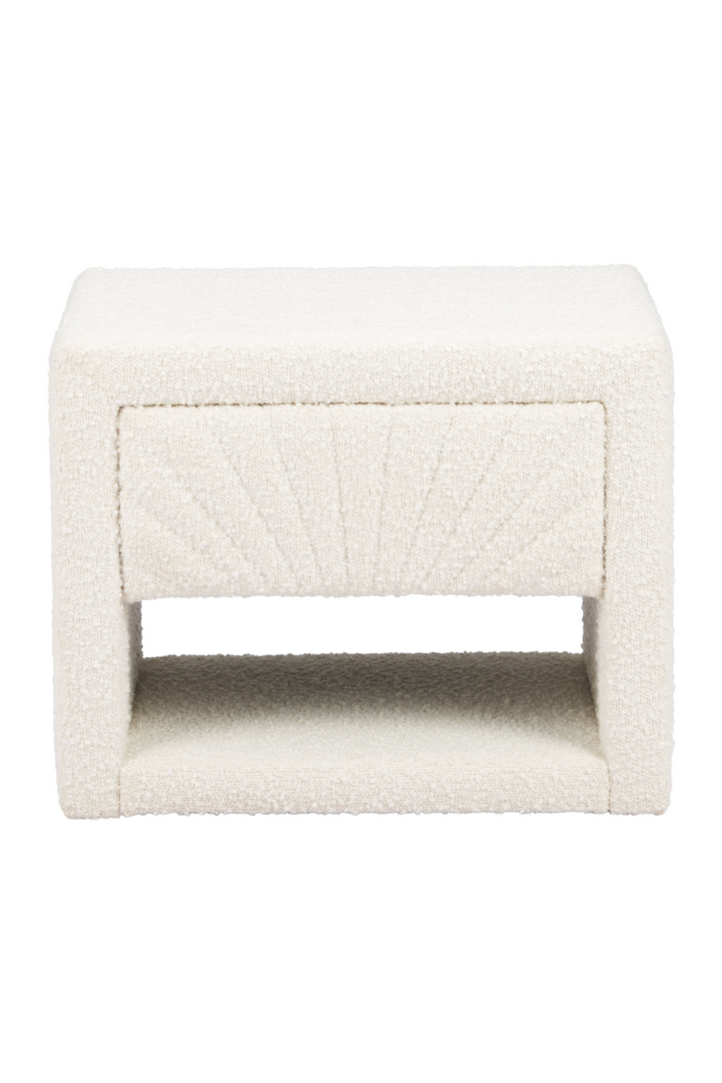 White Fabric 1-Drawer Nightstand | OROA Modern Barris | Oroatrade.com