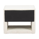 White Fabric 1-Drawer Nightstand | OROA Modern Barris | Oroatrade.com