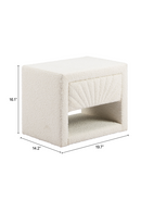 White Fabric 1-Drawer Nightstand | OROA Modern Barris | Oroatrade.com