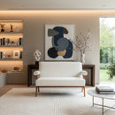 Wood Framed White Loveseat | OROA Modern Encanto