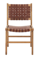 Brown Woven Leather Dining Chair | OROA Modern Feder | Oroatrade.com