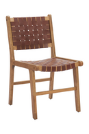 Brown Woven Leather Dining Chair | OROA Modern Feder | Oroatrade.com