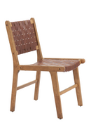 Brown Woven Leather Dining Chair | OROA Modern Feder | Oroatrade.com