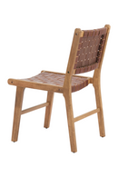 Brown Woven Leather Dining Chair | OROA Modern Feder | Oroatrade.com
