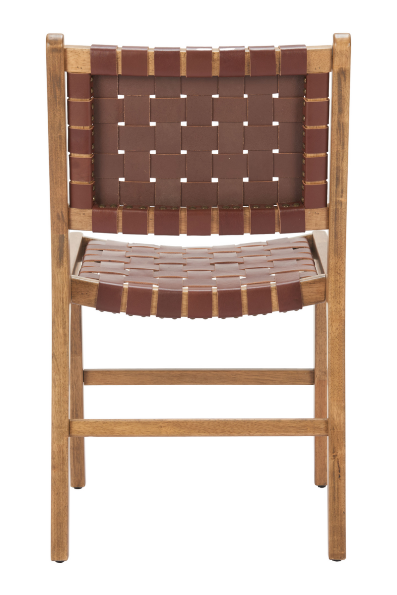 Brown Woven Leather Dining Chair | OROA Modern Feder | Oroatrade.com