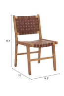 Brown Woven Leather Dining Chair | OROA Modern Feder | Oroatrade.com