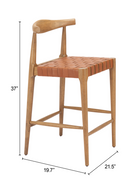 Tan Woven Leather Counter Stool | OROA Modern Bandani | Oroatrade.com