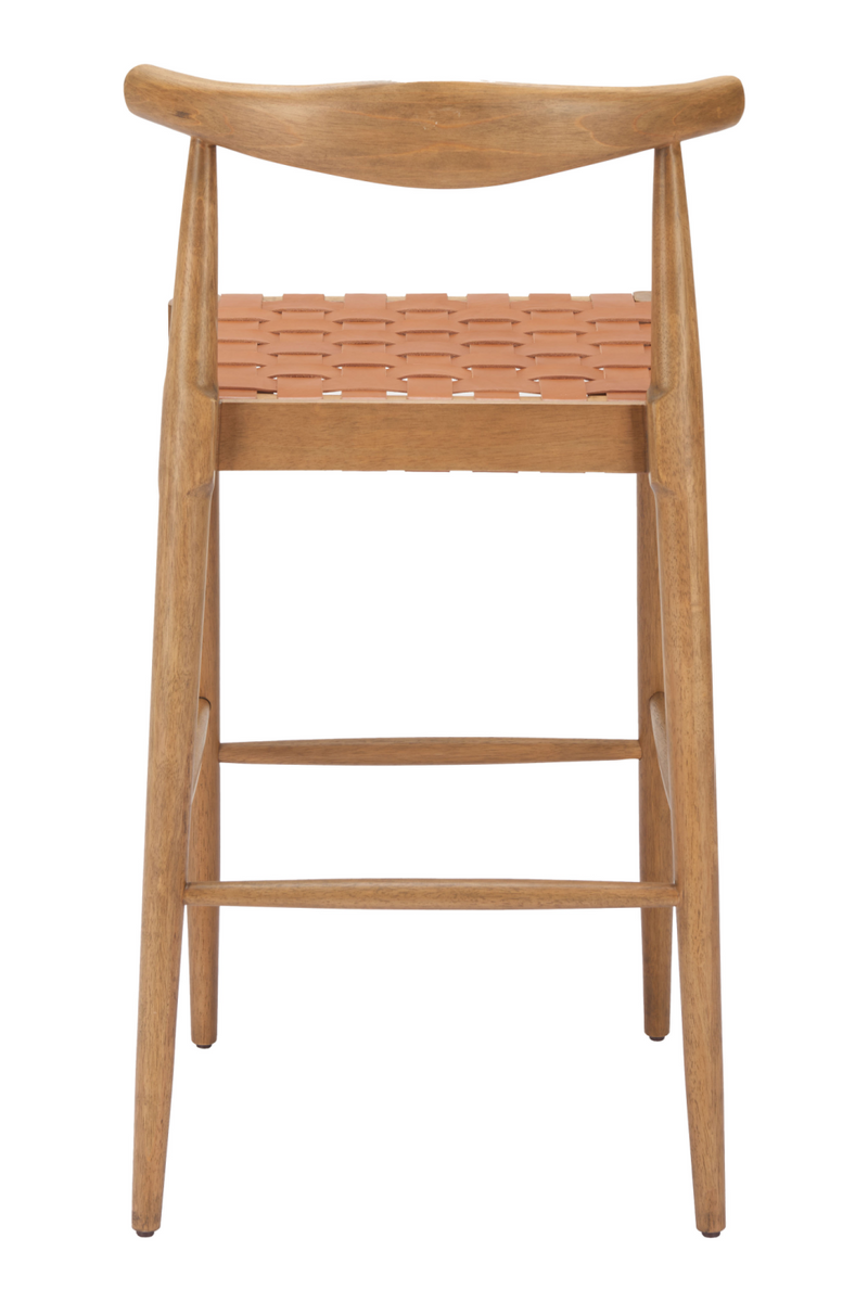 Tan Woven Leather Bar Stool | OROA Modern Bandani | Oroatrade.com
