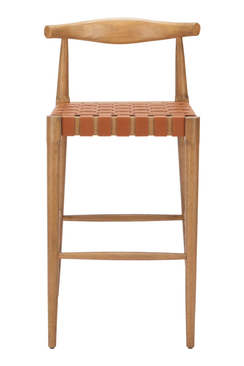 Tan Woven Leather Bar Stool | OROA Modern Bandani | Oroatrade.com