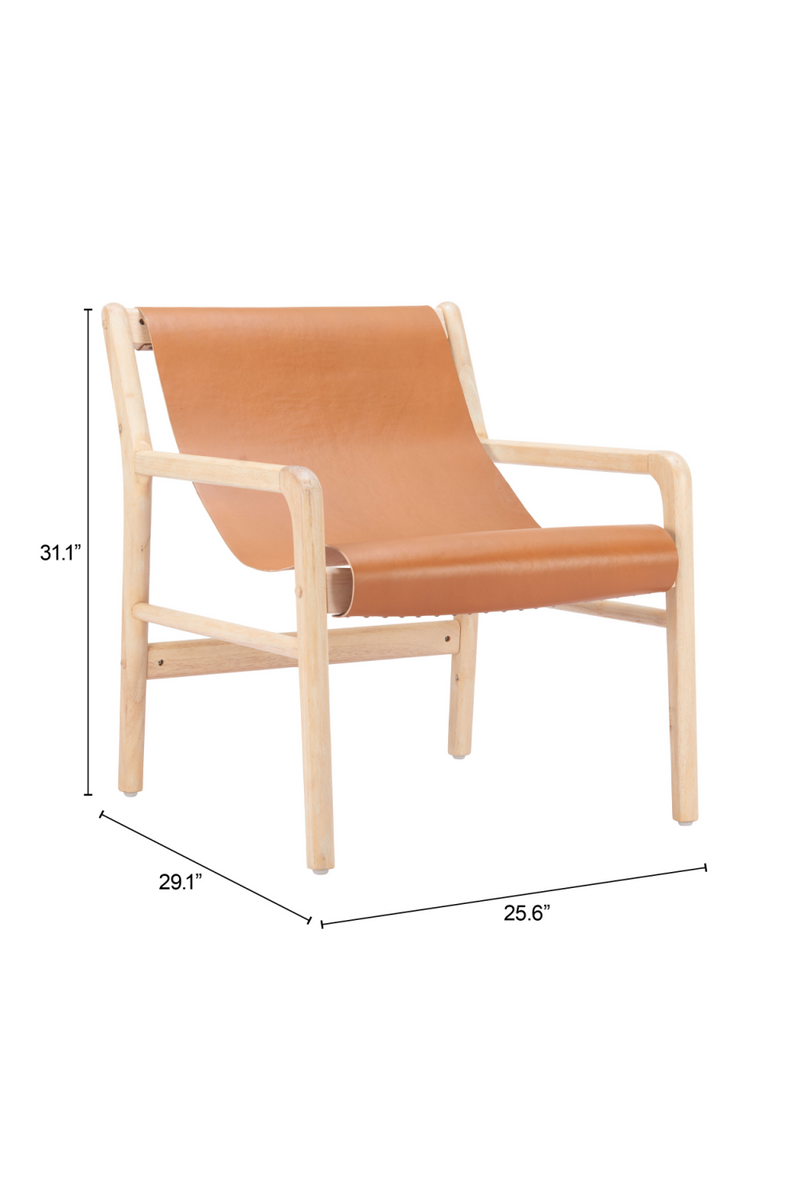 Tan Leather Accent Chair | OROA Modern Doek | Oroatrade.com