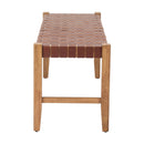 Brown Woven Leather Bench | OROA Modern Bandani