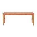 Tan Woven Leather Bench | OROA Modern Bandani