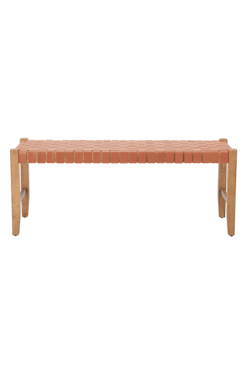 Tan Woven Leather Bench | OROA Modern Bandani | Oroatrade.com