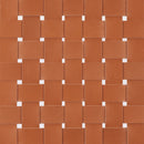 Tan Woven Leather Bench | OROA Modern Bandani