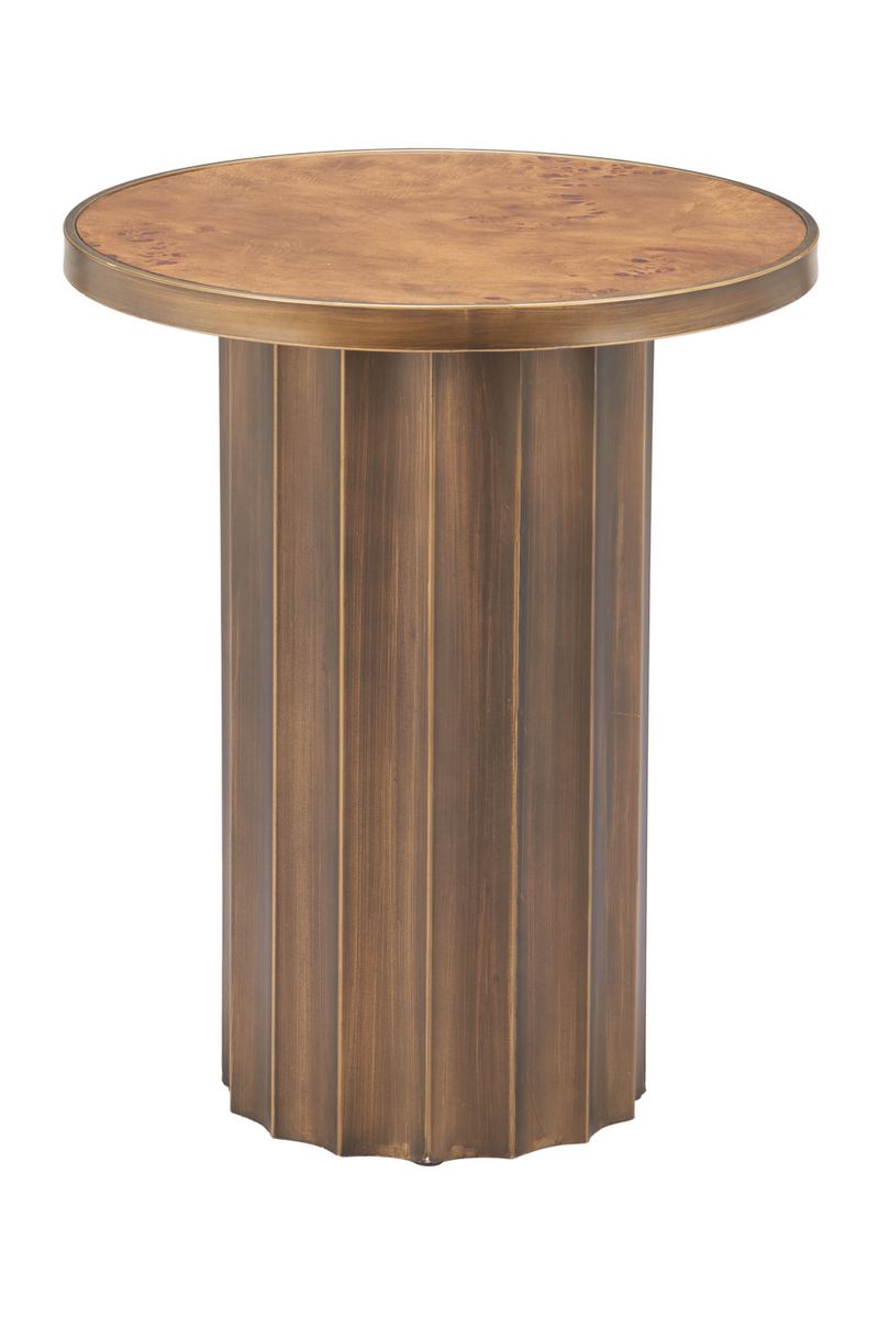 Burl Veneer Round Side Table | OROA Modern Afinato | Oroatrade.com