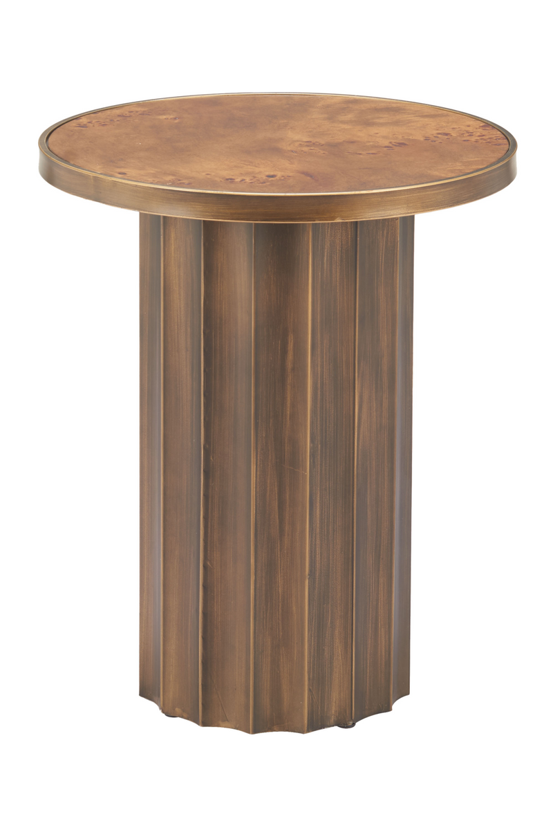 Burl Veneer Round Side Table | OROA Modern Afinato | Oroatrade.com