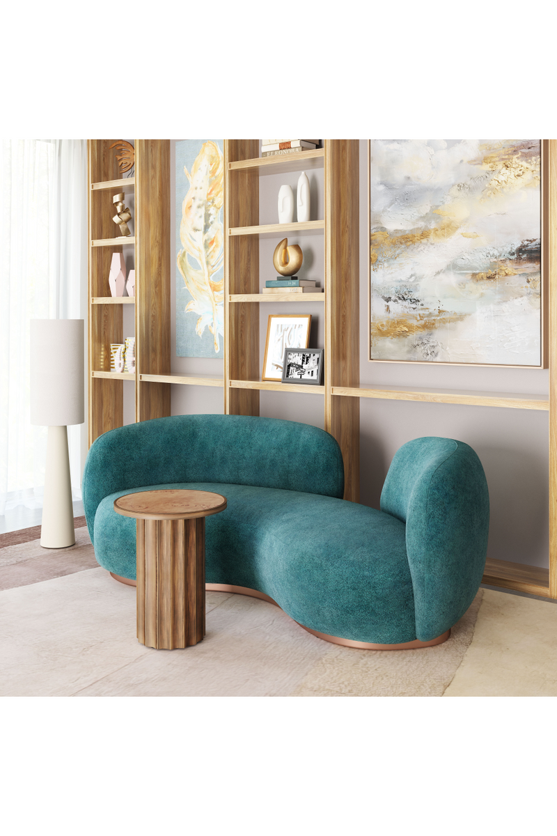 Burl Veneer Round Side Table | OROA Modern Afinato | Oroatrade.com