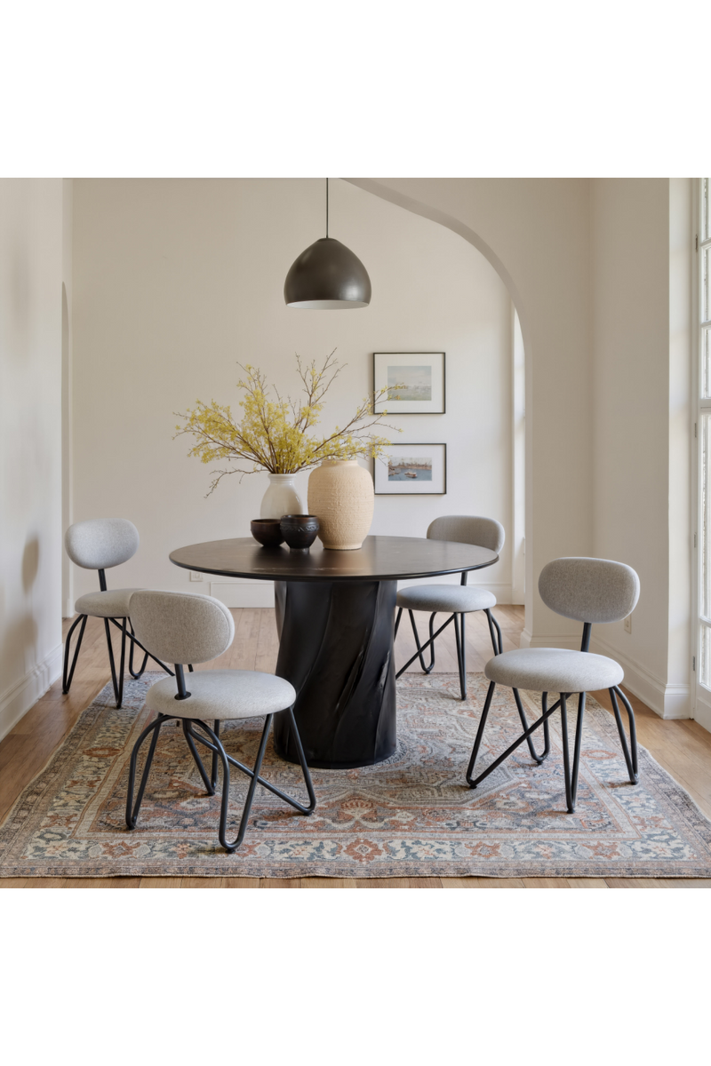Black Mango Wood Dining Table | OROA Modern Sulco | Oroa.com