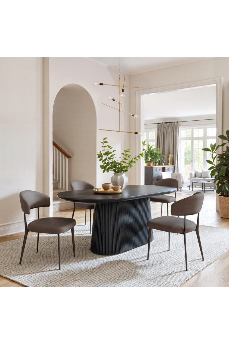 Black Mango Wood Dining Table | OROA Modern Sulco | Oroatrade.com