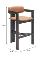 Wood Framed Brown Bar Stool | OROA Modern Shaili | Oroatrade.com