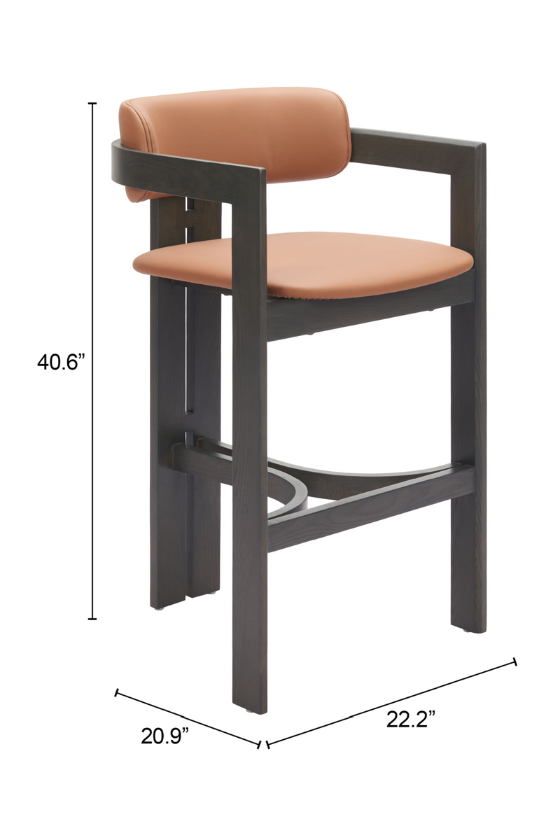 Wood Framed Brown Bar Stool | OROA Modern Shaili | Oroatrade.com