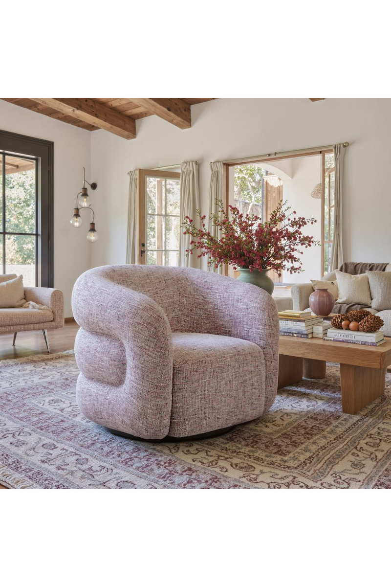 Pink Tweed Swivel Chair | OROA Modern Refine | Oroatrade.com