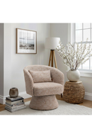 Speckled Brown Shearling Swivel Chair | OROA Modern Liva | Oroatrade.com