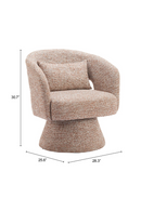 Speckled Brown Shearling Swivel Chair | OROA Modern Liva | Oroatrade.com