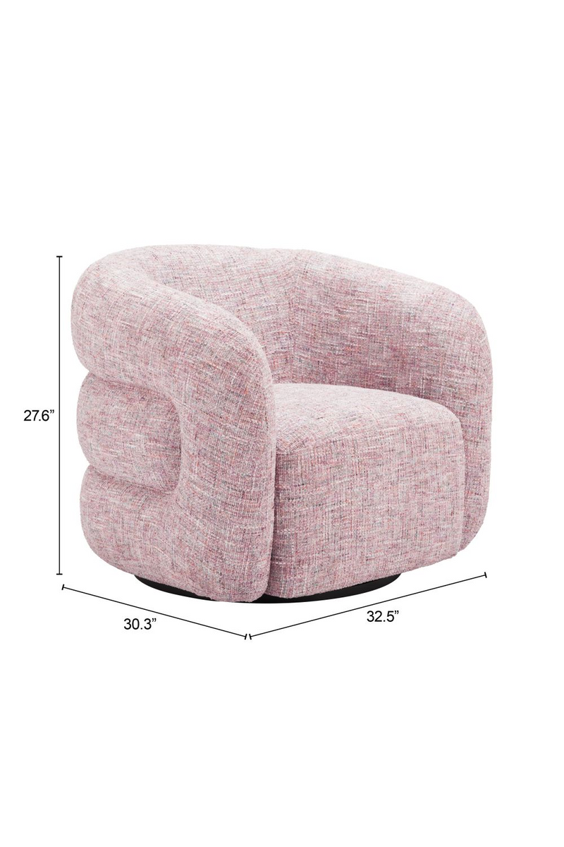 Pink Tweed Swivel Chair | OROA Modern Refine | Oroatrade.com