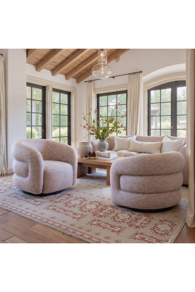 Pink Tweed Swivel Chair | OROA Modern Refine | Oroatrade.com