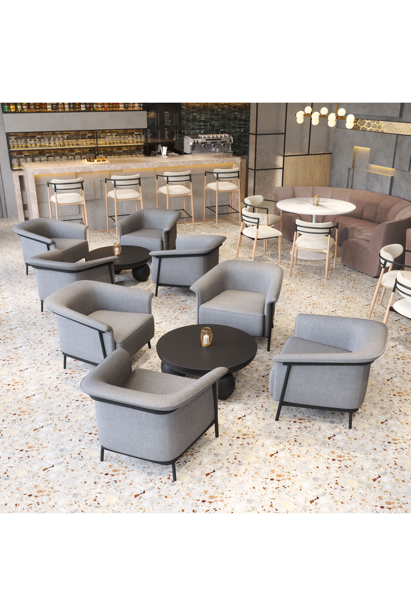 Gray Fabric Armless Dining Chairs (2) | OROA Modern Equinox | Oroatrade.com