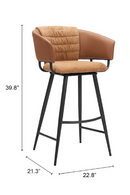 Brown Leather Bar Stools (2) | OROA Modern Juno | Oroatrade.com