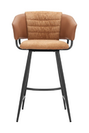 Brown Leather Bar Stools (2) | OROA Modern Juno | Oroatrade.com