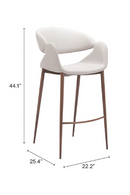 Beige Cut-Out Back Bar Stool | OROA Modern Limay | Oroatrade.com