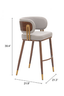 Beige Leather Bar Stool | OROA Modern Brew | Oroatrade.com
