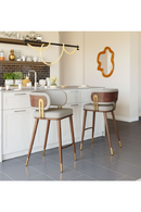 Beige Leather Bar Stool | OROA Modern Brew | Oroatrade.com
