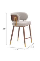 Beige Leather Counter Stool | OROA Modern Brew | Oroatrade.com