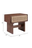 Woven Jute 1-Drawer Nightstand | OROA Modern Amaria | Oroatrade.com