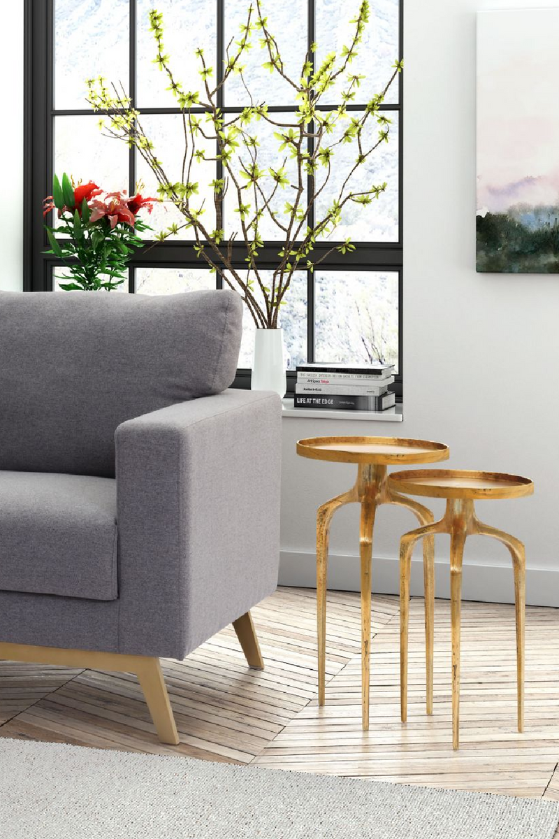 Antique Gold Accent Table Set | OROA Modern Como | Oroatrade.com