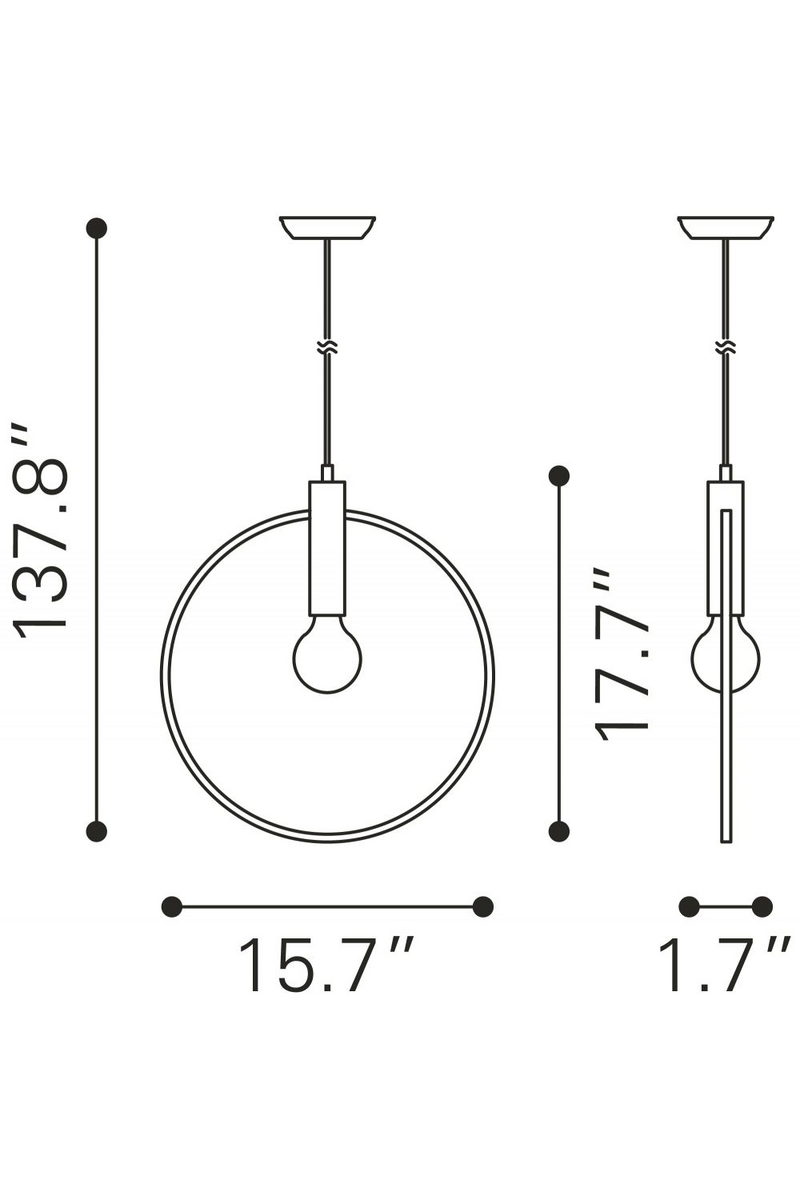 Brass Ring Pendant Lamp | OROA Modern Irenza | Oroatrade.com