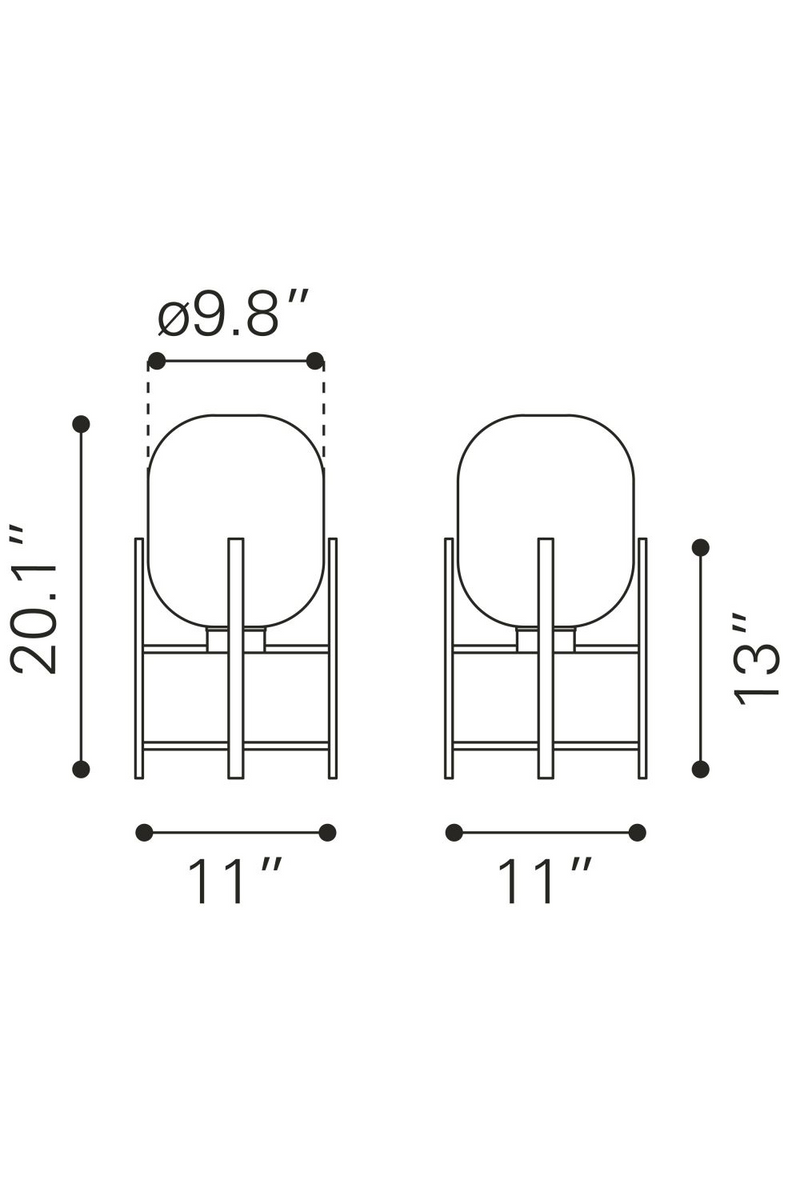 Tinted Glass Table Lamp | OROA Modern Wonderwall | Oroatrade.com