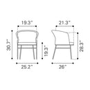 Contemporary Black Outdoor Dining Chairs (2) | OROA Modern | Oroatrade.com