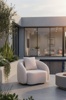 Beige Upholstered Outdoor Accent Chair | OROA Modern Sunny Isles | Oroatrade.com