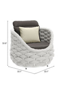Gray Padded Outdoor Accent Chair | OROA Modern Coral Reef | Oroatrade.com