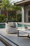 Gray Padded Outdoor Accent Chair | OROA Modern Coral Reef | Oroatrade.com