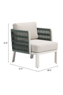 White Olefin Outdoor Lounge Armchair | OROA Modern Bridgehampton | Oroatrade.com